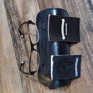 Chrome Hearts Cooze Eyeglasses Rectangular 53-14-140 With Leather Case